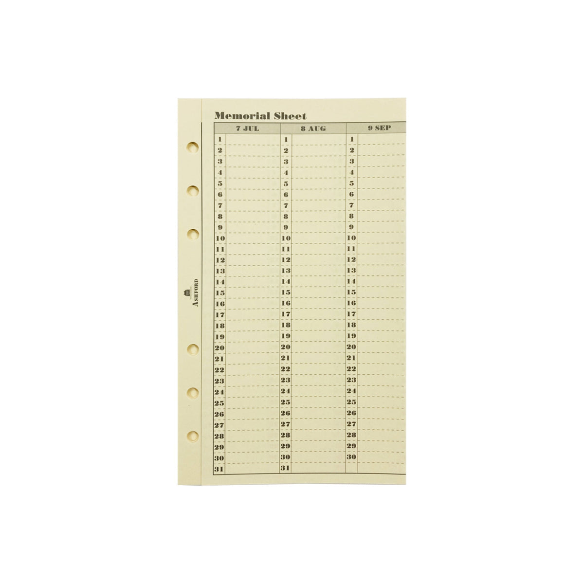 メモリアルシート 2つ折 バイブル | システム手帳パラダイス