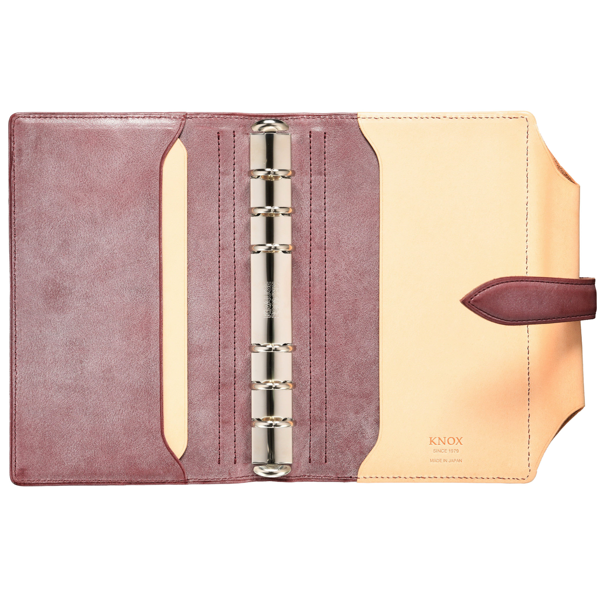 システム手帳 エヌ/ピアス すもも×ナチュラル バイブル φ20mm