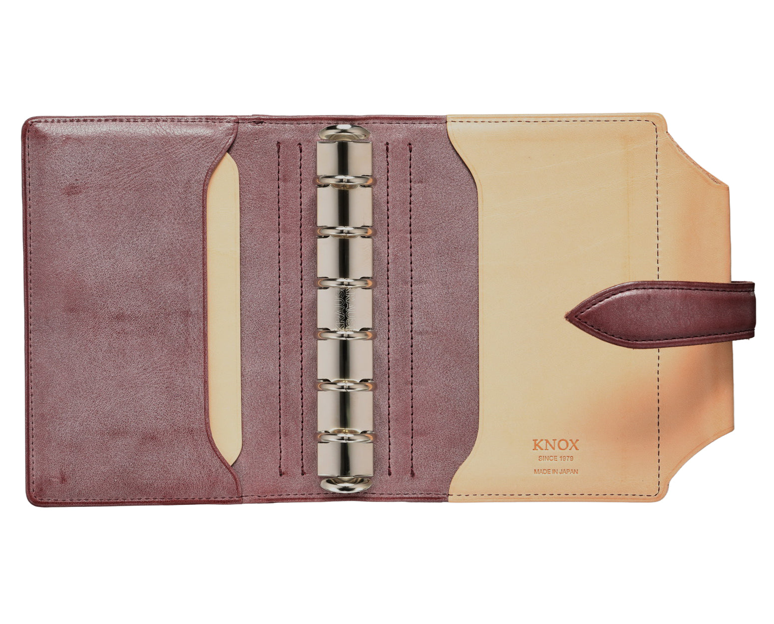 システム手帳 エヌ/ピアス すもも×ナチュラル ミニ（ミニ6） φ20mm