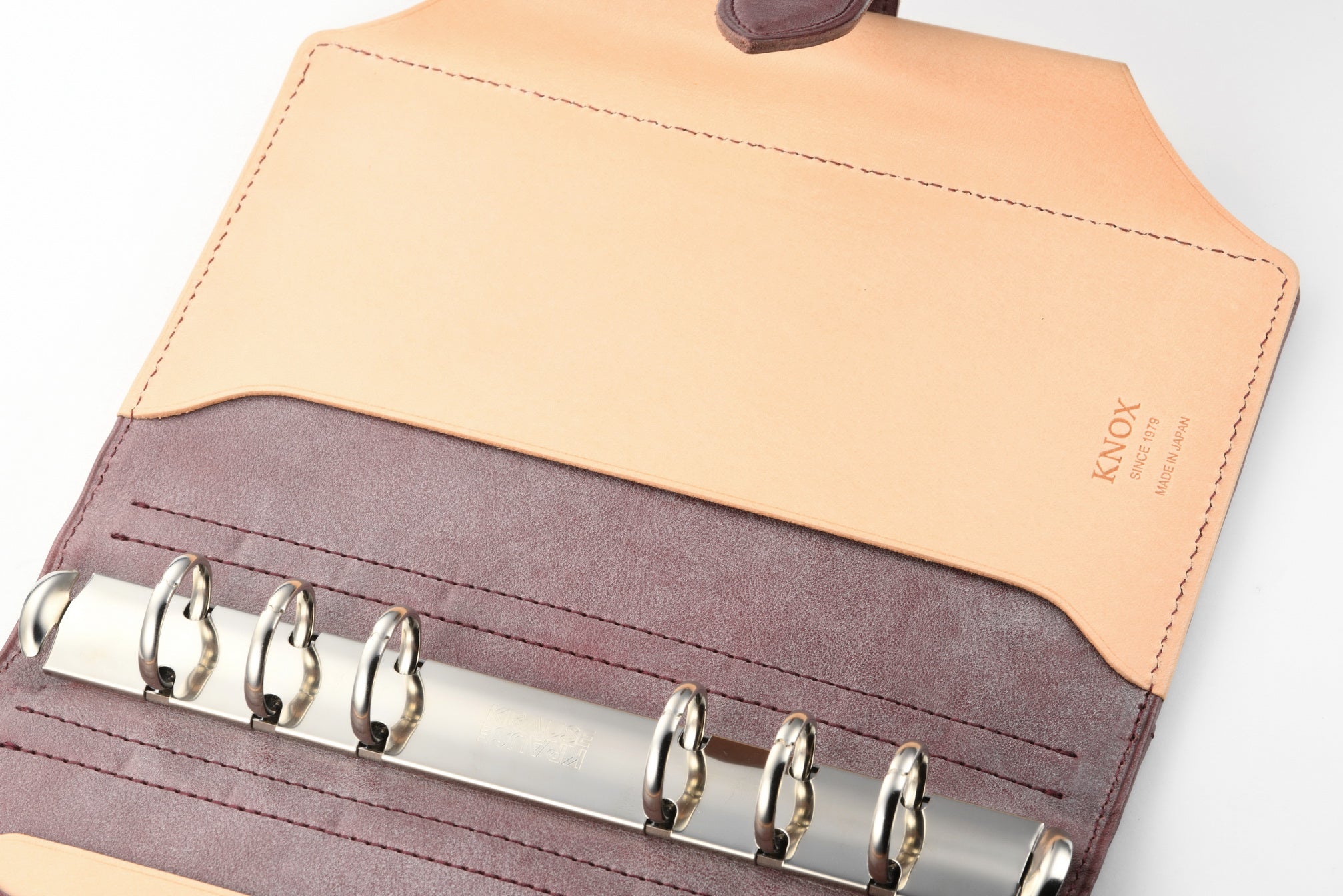 システム手帳 エヌ/ピアス すもも×ナチュラル バイブル φ20mm