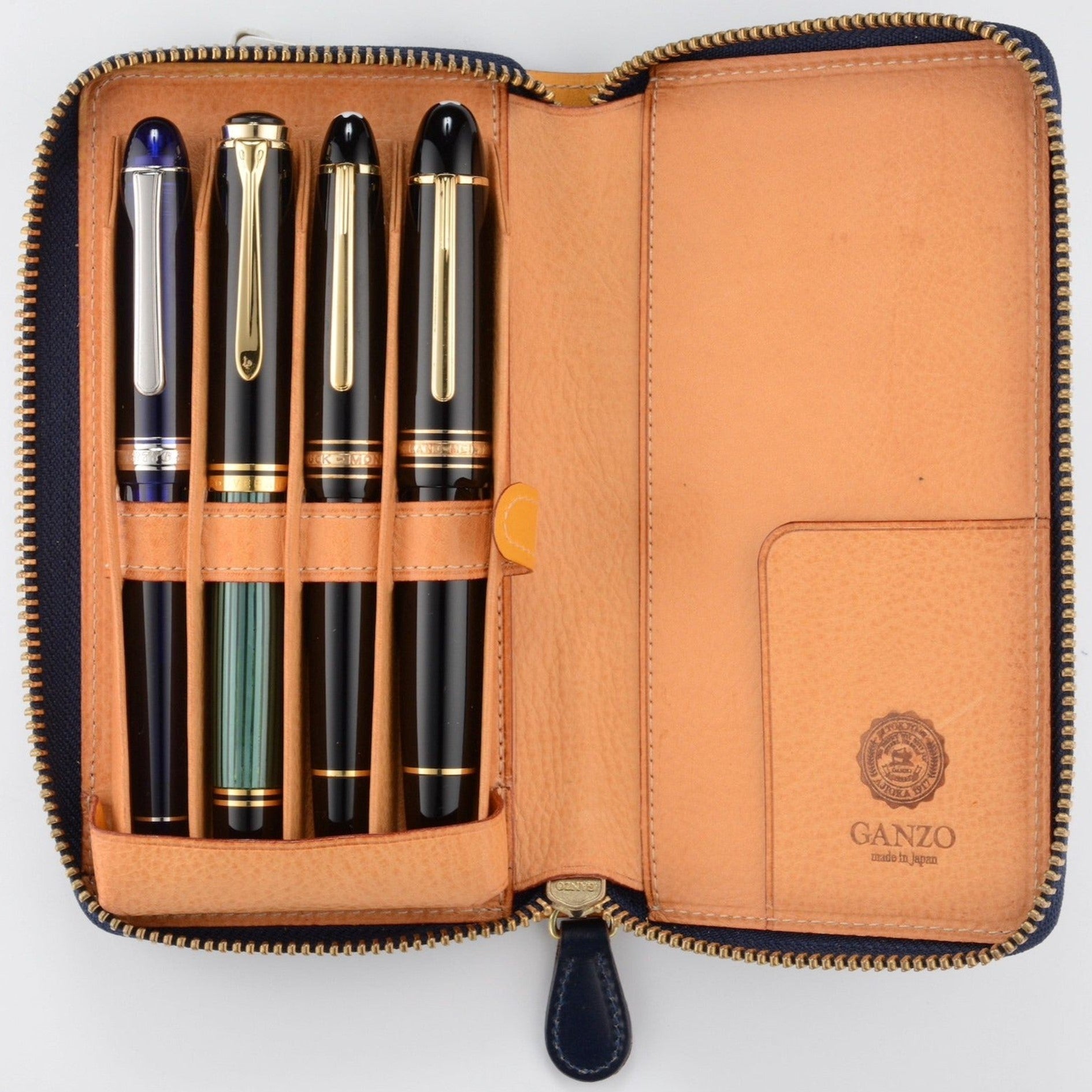 ペンケース福箱（4本挿しグリーン・ネイビー）