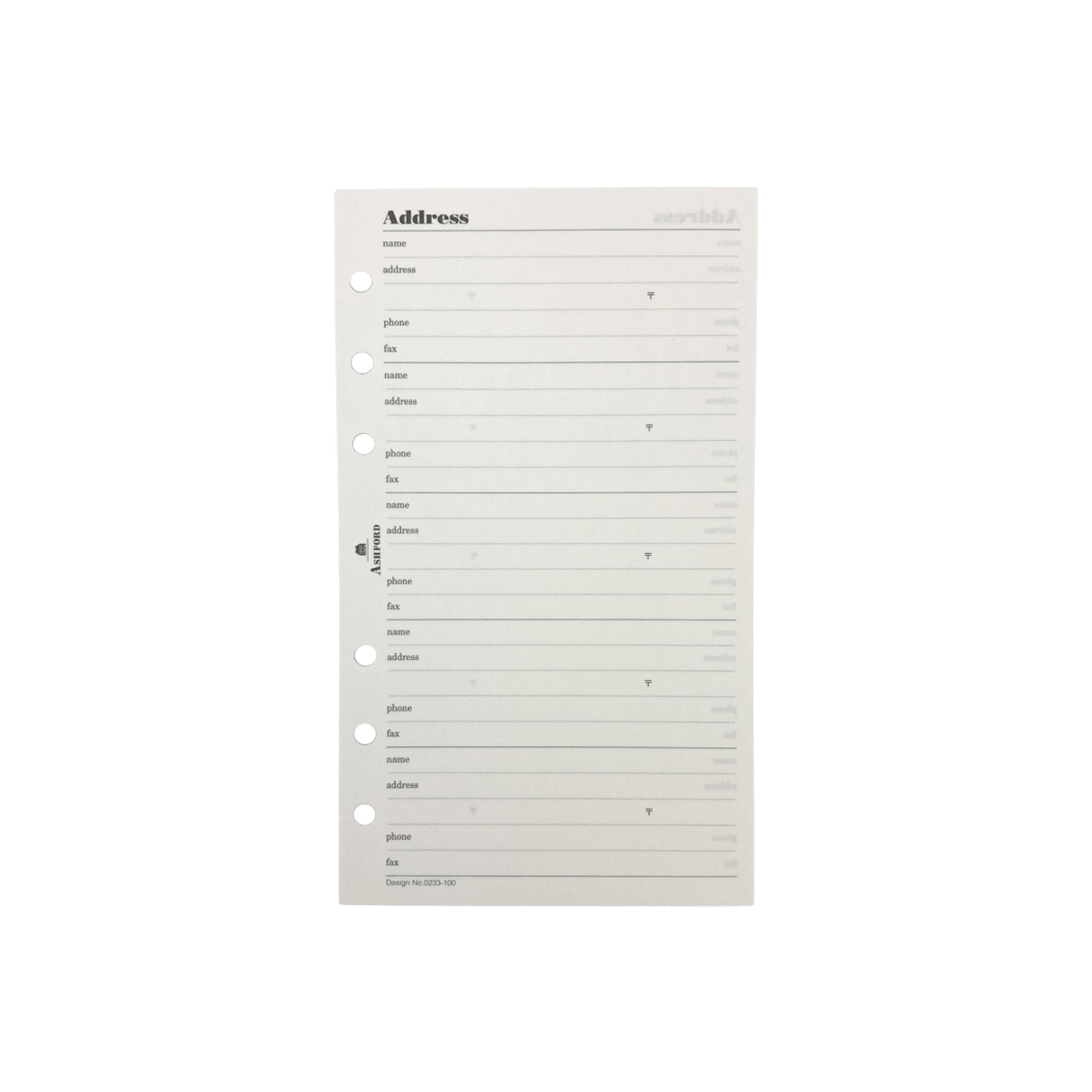 アドレスリーフ 5段 バイブル リフィル