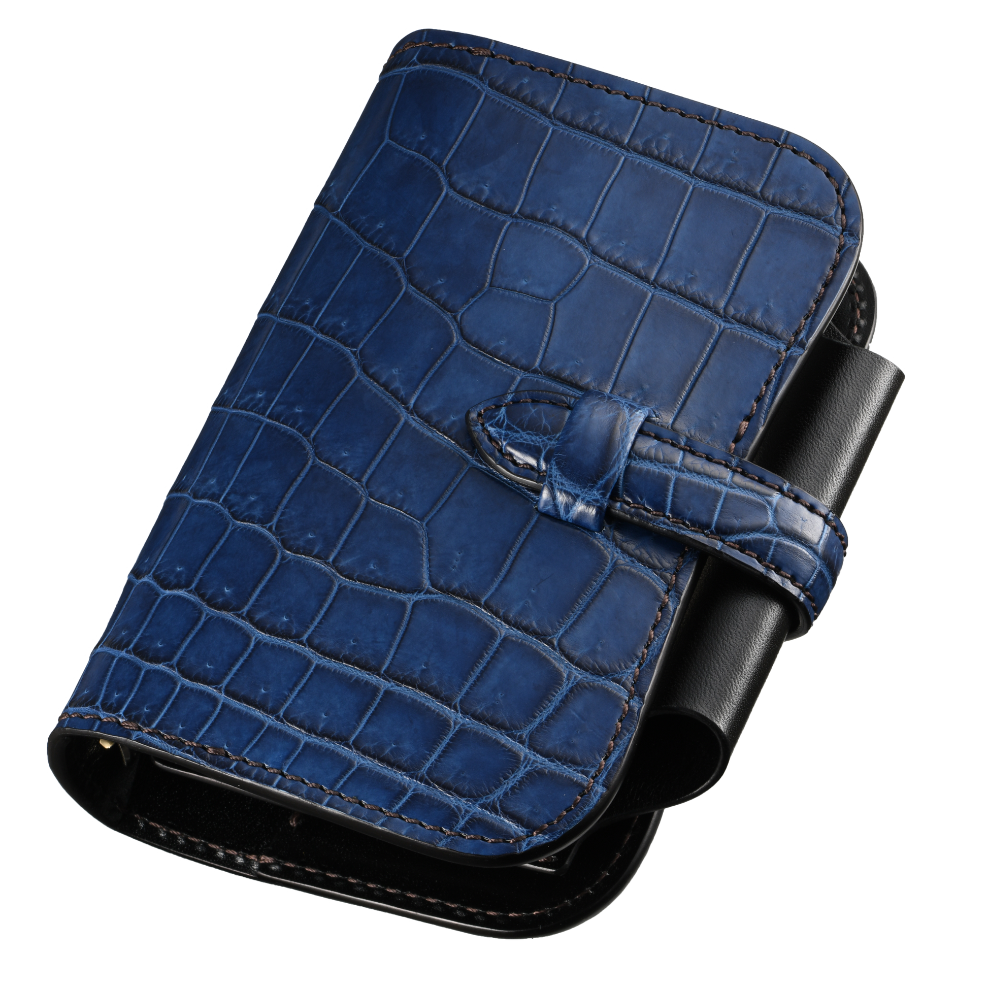 藍染クロコ × サドルプルアップ システム手帳 M5 φ11mm（趣味文