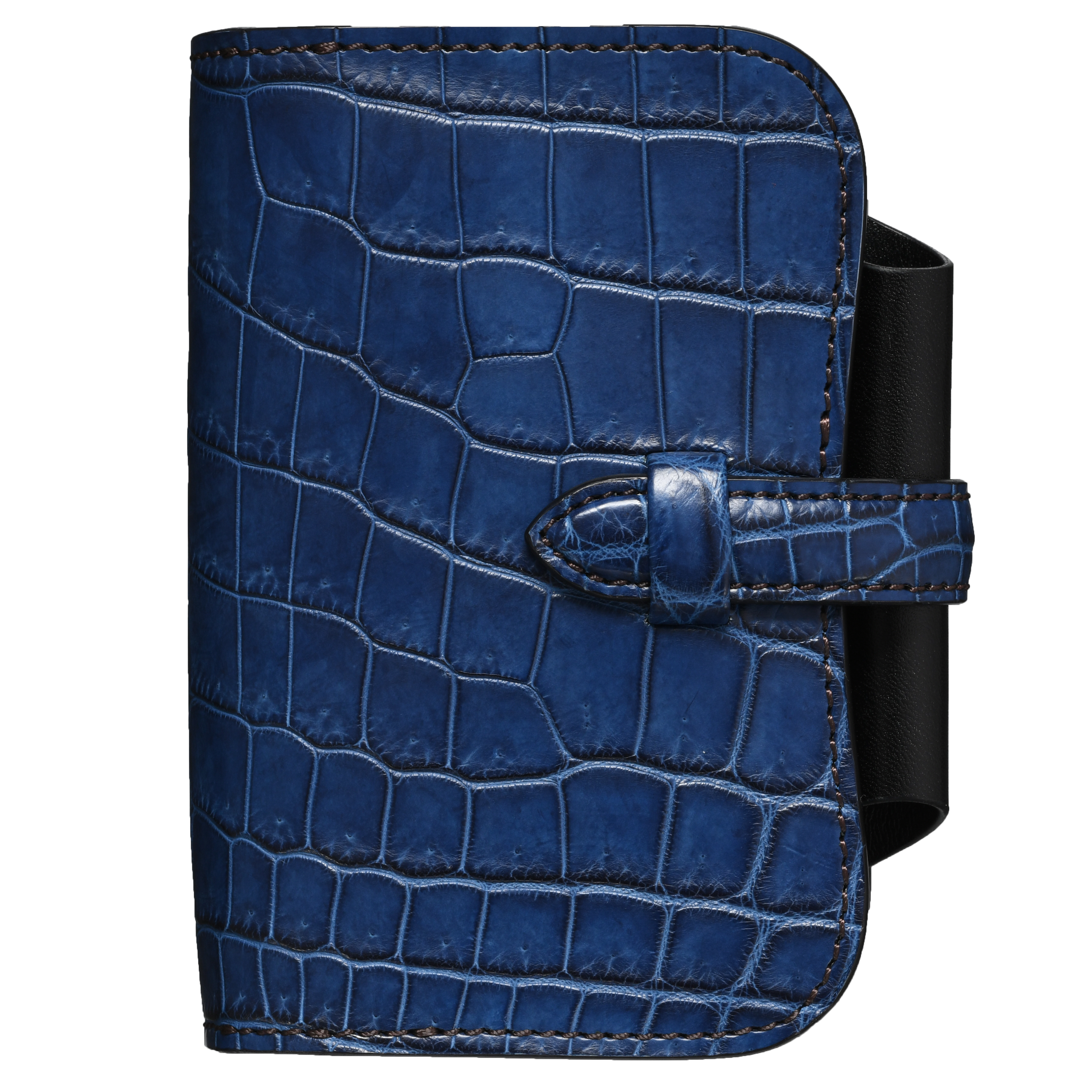 藍染クロコ × サドルプルアップ システム手帳 M5 φ11mm（趣味文オリジナル）【受注生産品】