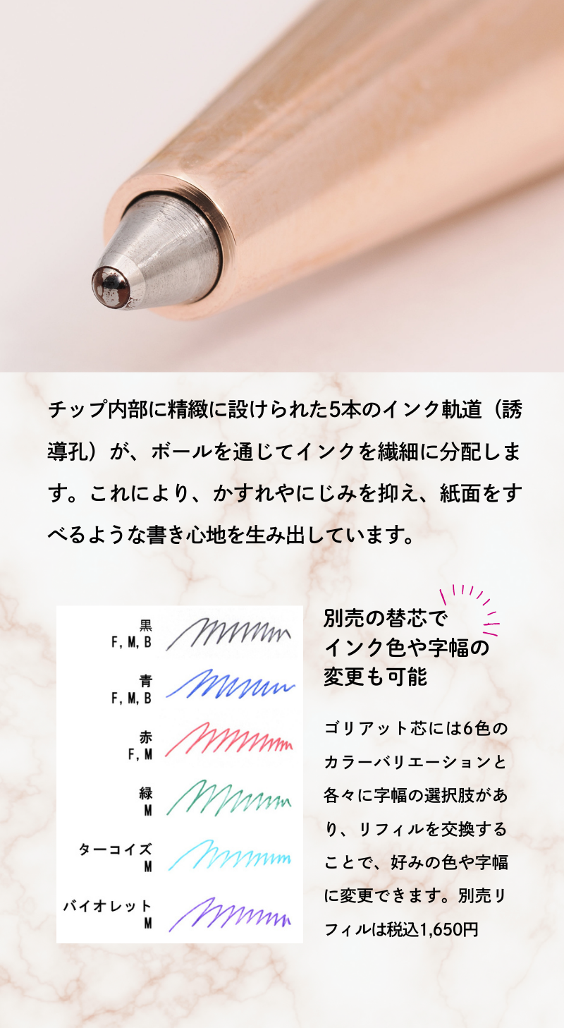 エクリドール ビクトリアン ローズゴールド ボールペン（趣味文