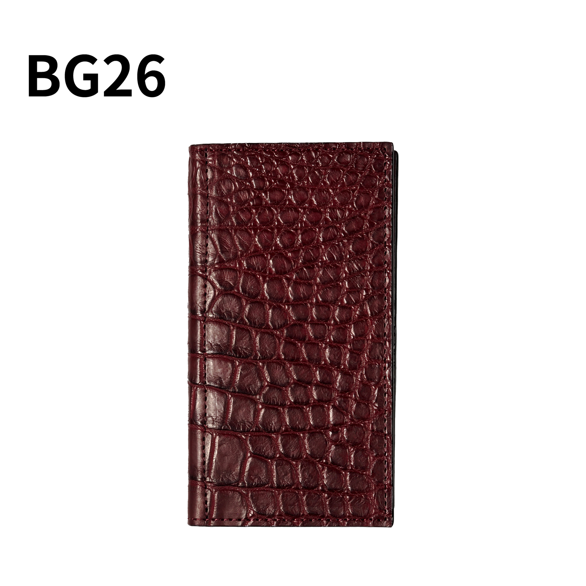 システム手帳 クロコダイル ミニ6ナロー φ11mm バーガンディ（趣味文