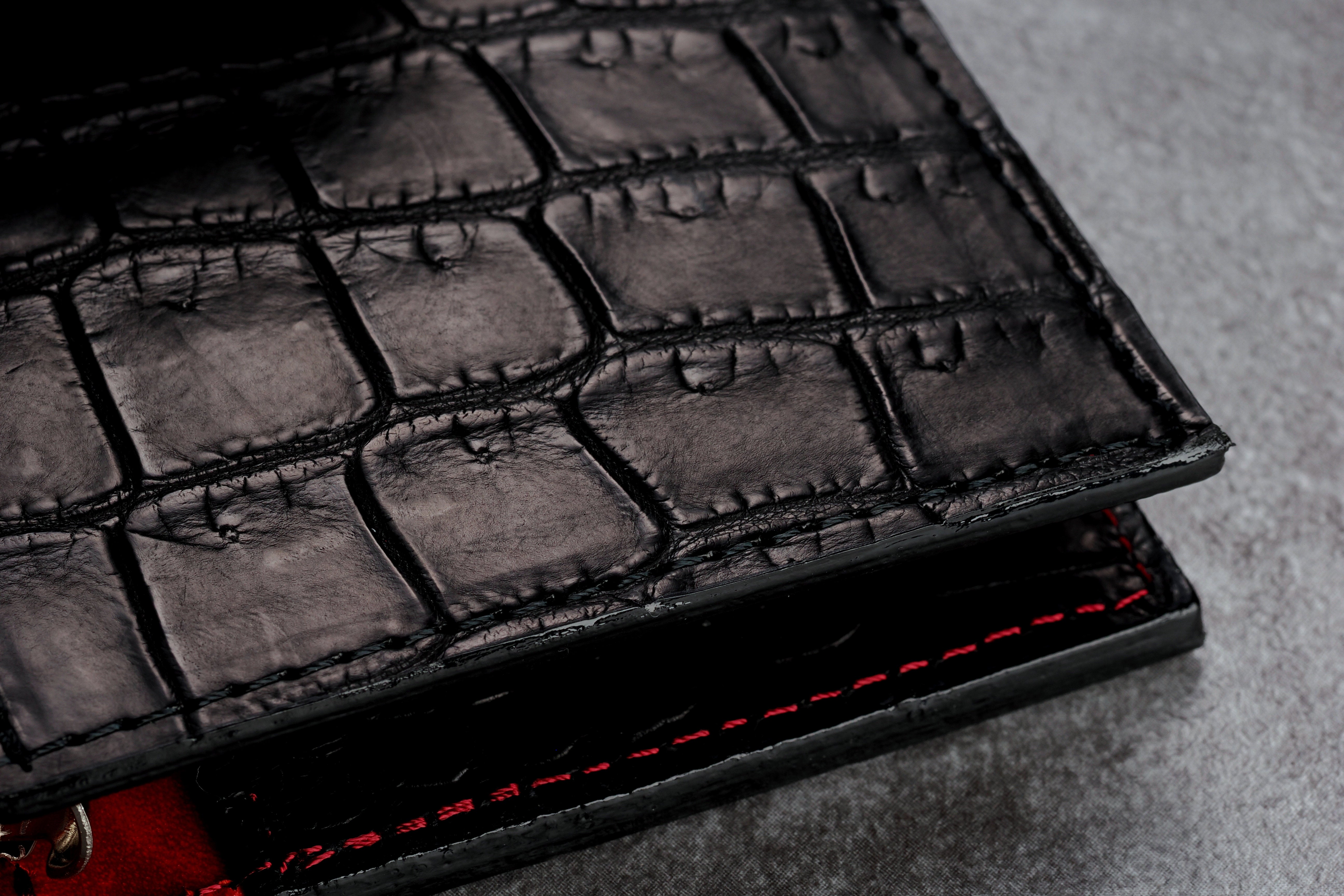 システム手帳 クロコダイル M5 φ11mm ブラック（趣味文オリジナル）