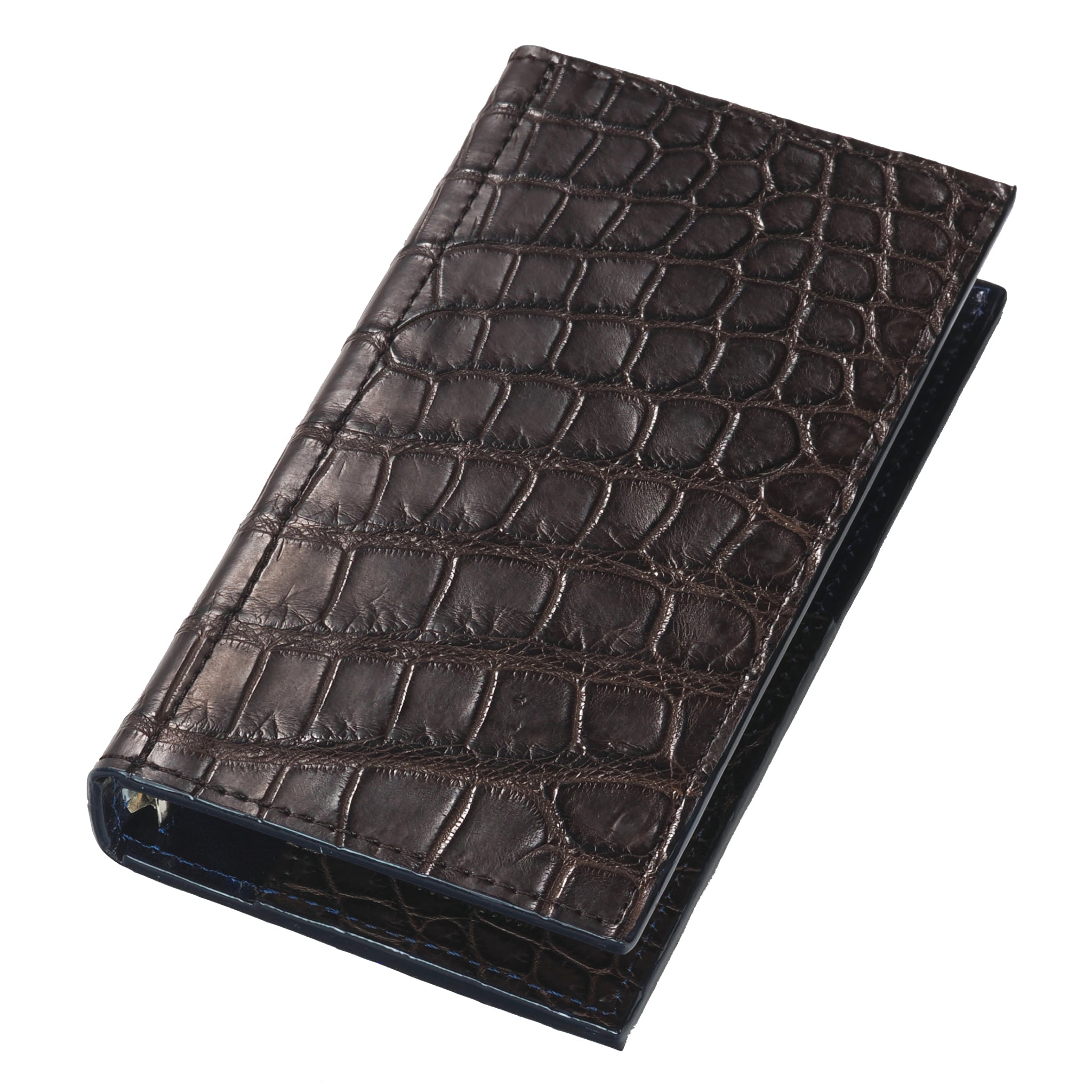 システム手帳 クロコダイル ミニ6ナロー φ11mm ブラウン（趣味文オリジナル）【5営業日以内出荷】