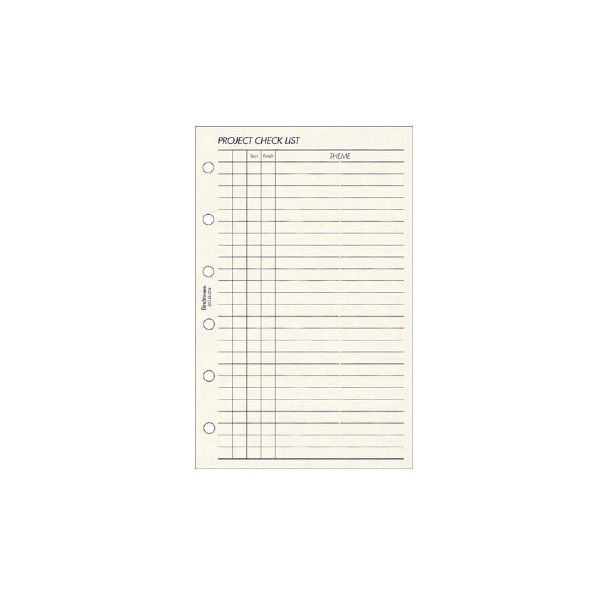 プロジェクト チェックリスト ミニ6 リフィル