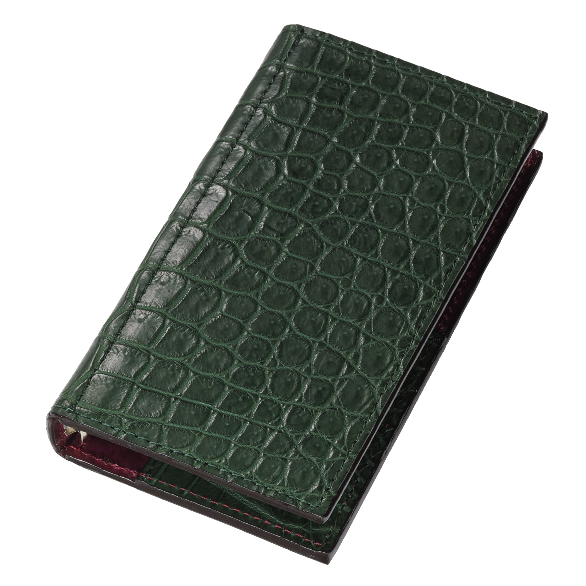 システム手帳 クロコダイル ミニ6ナロー φ11mm グリーン（趣味文オリジナル）【5営業日以内出荷】