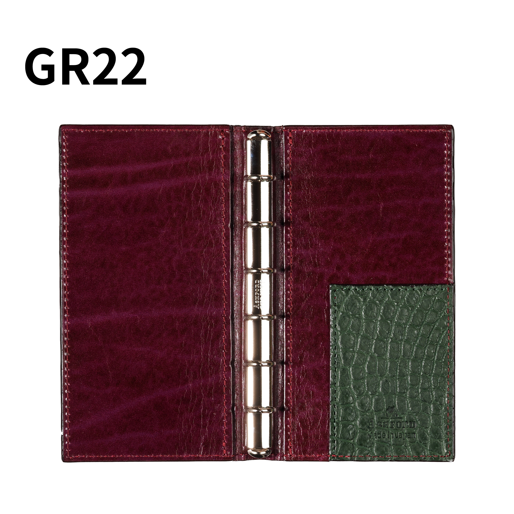 システム手帳 クロコダイル ミニ6ナロー φ11mm グリーン（趣味文オリジナル）【5営業日以内出荷】