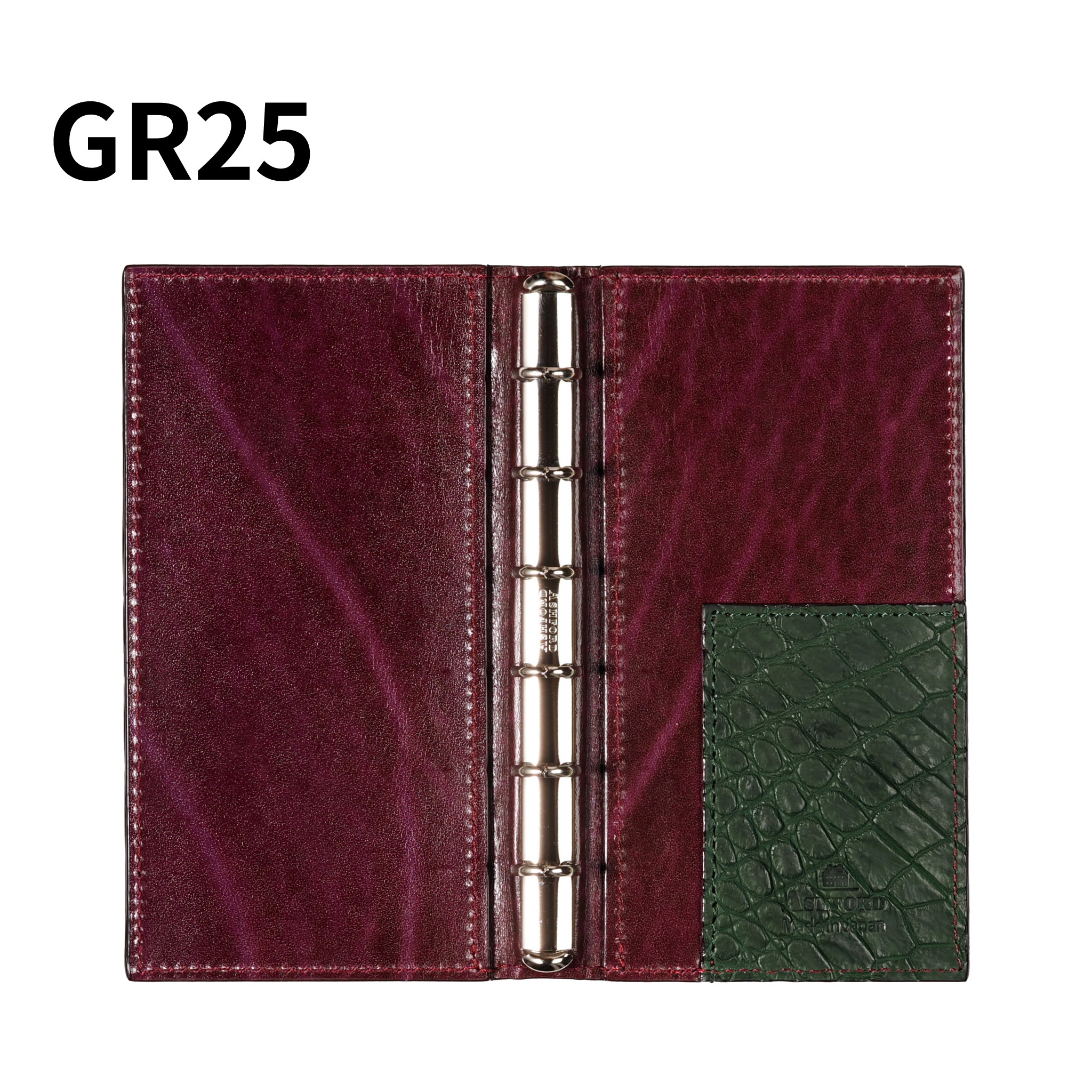 システム手帳 クロコダイル ミニ6ナロー φ11mm グリーン（趣味文オリジナル）【5営業日以内出荷】