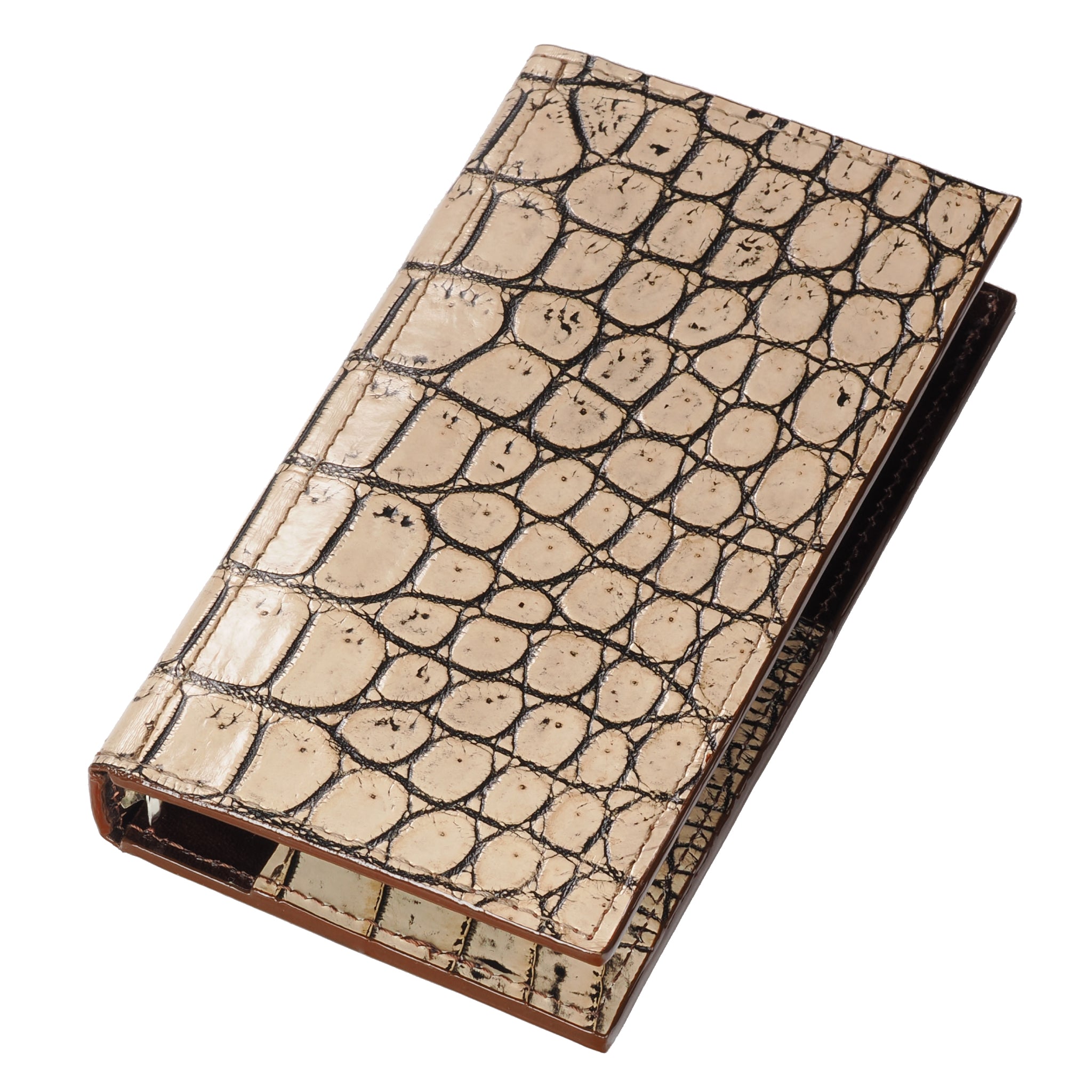 システム手帳 クロコダイル ミニ6ナロー φ11mm ストーンホワイト（趣味文オリジナル）