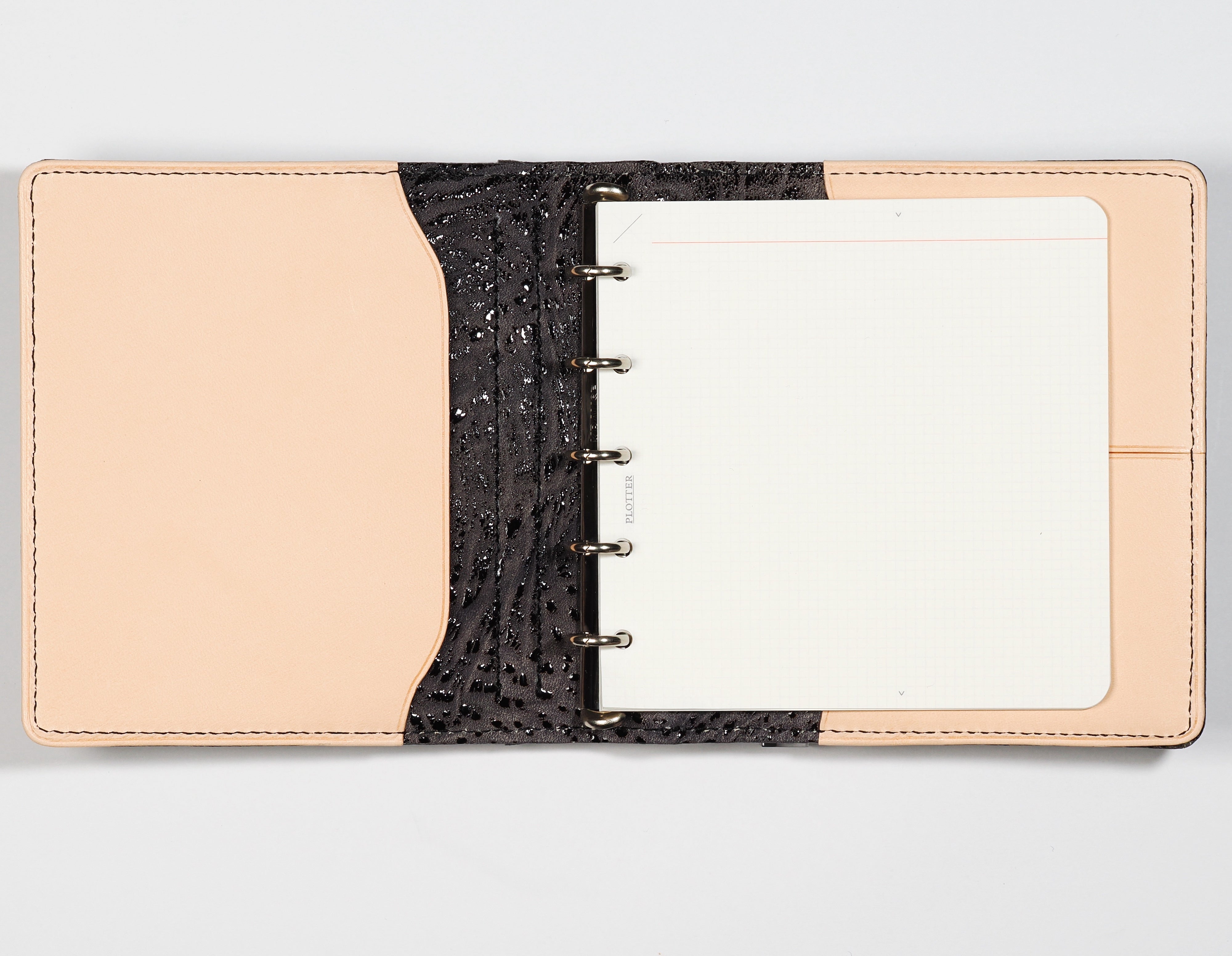 システム手帳 エヌ/ピアス趣味文スペシャル 艶漆（つやうるし）ミニ5スクエア φ11mm　リフィルセット【5営業日以内出荷】