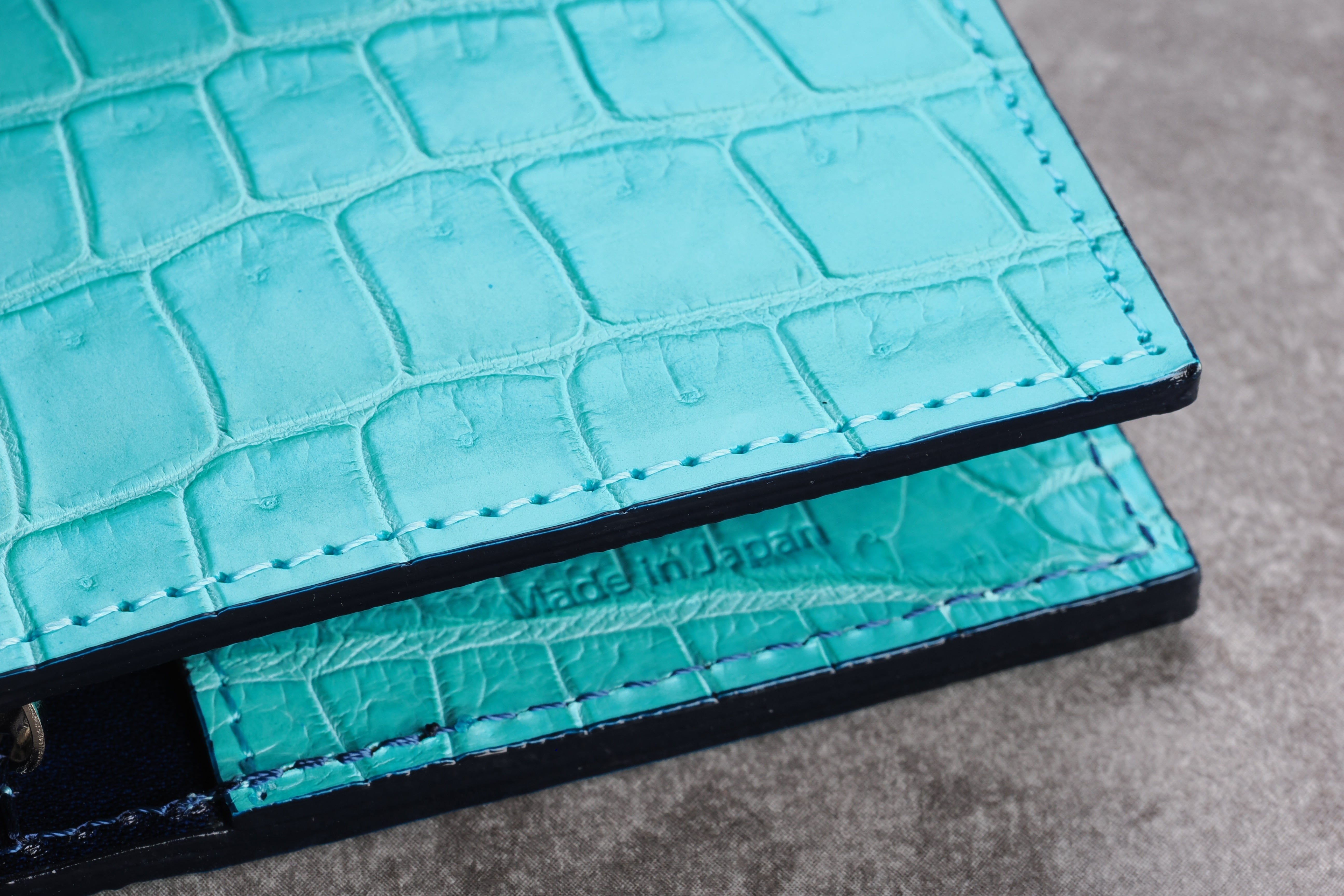 システム手帳 クロコダイル M5 φ11mm ブリリアントターコイズ（趣味文オリジナル）【5営業日以内出荷】