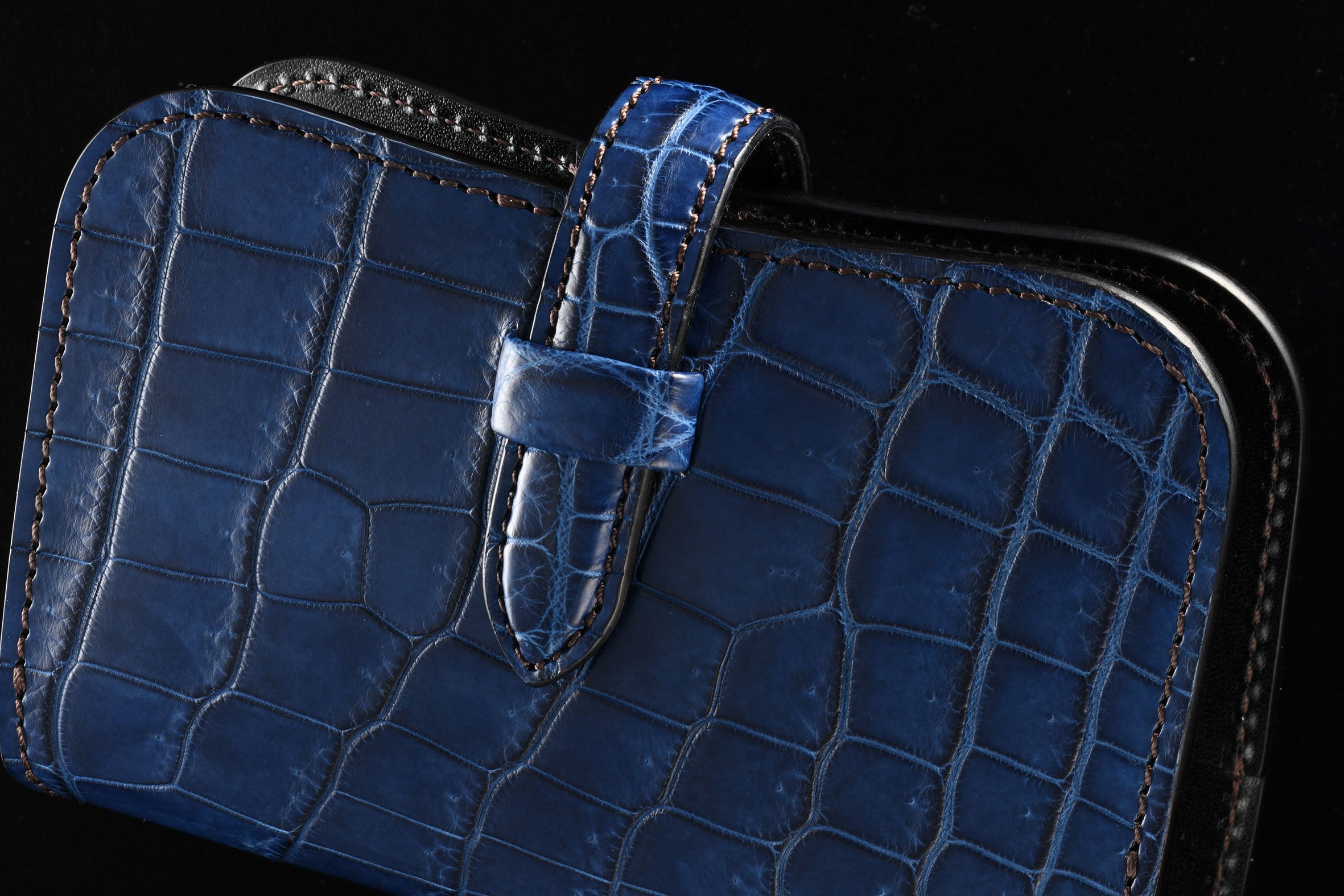 藍染クロコ × サドルプルアップ システム手帳 M5 φ11mm（趣味文オリジナル）【受注生産品】