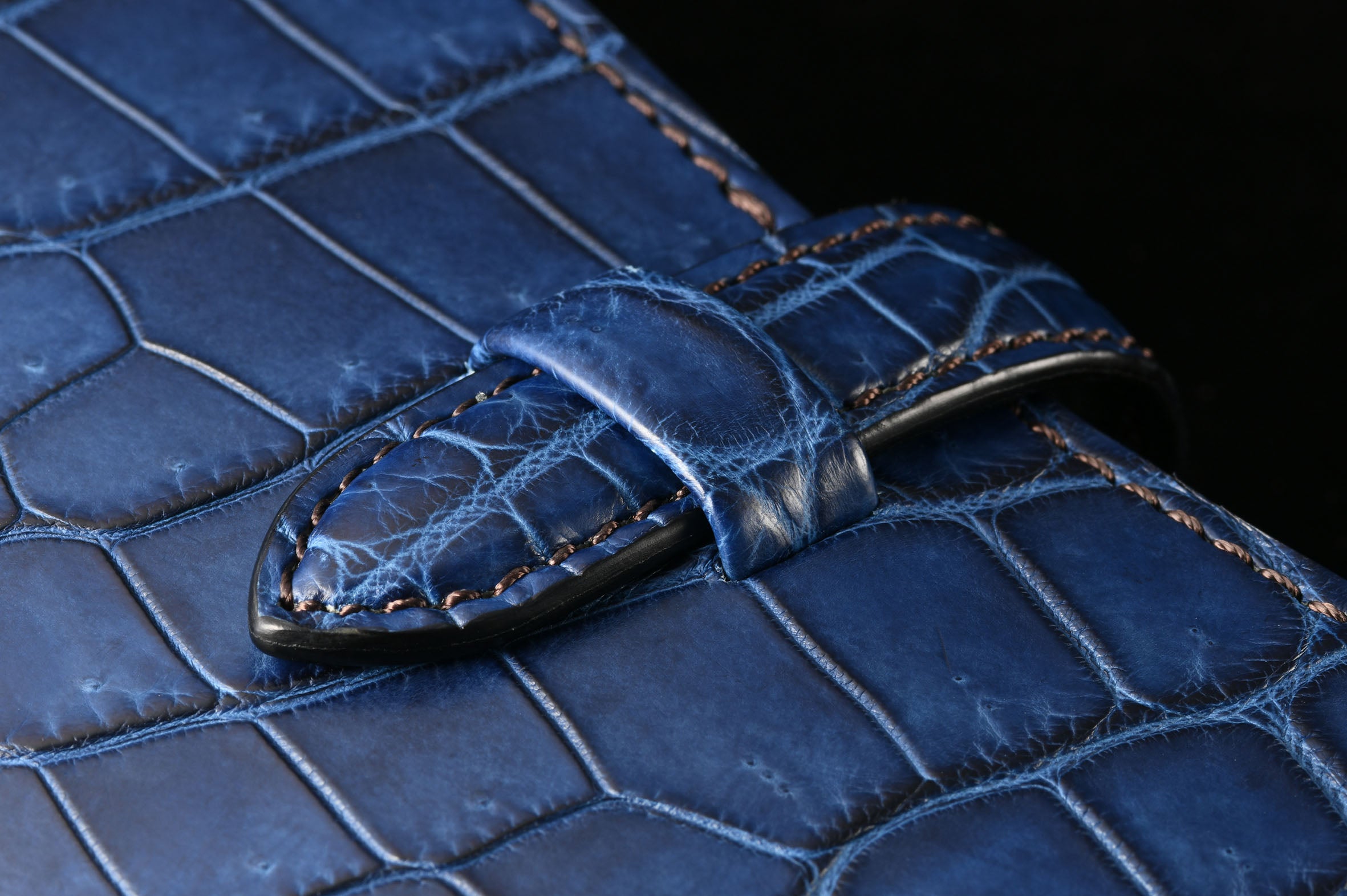 藍染クロコ × サドルプルアップ システム手帳 M5 φ11mm（趣味文オリジナル）【受注生産品】