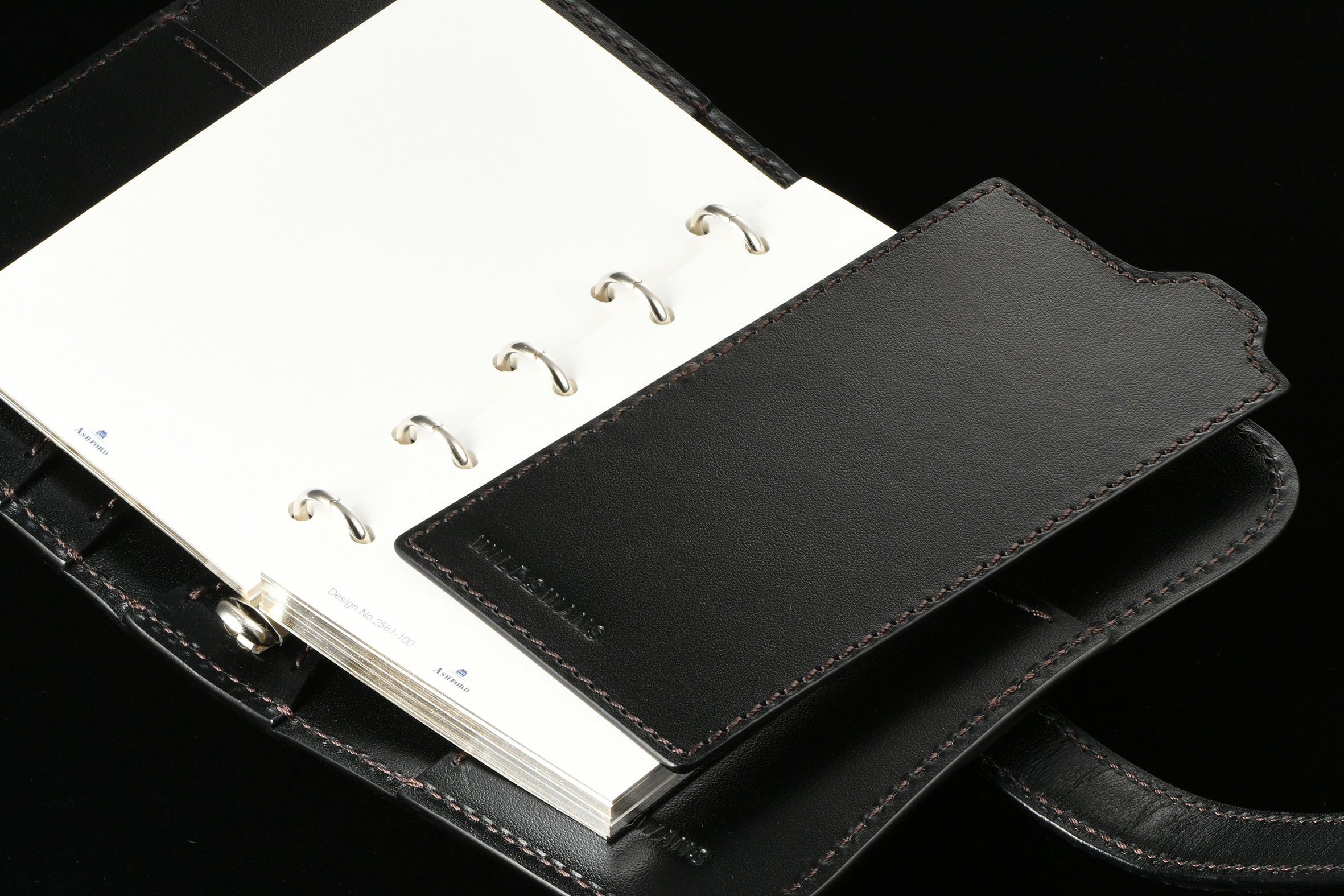 藍染クロコ × サドルプルアップ システム手帳 M5 φ11mm（趣味文オリジナル）【受注生産品】